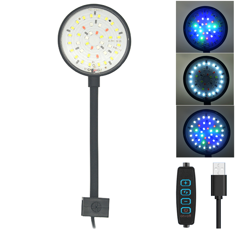 Aquarium Planted Tank Fertilizer - USB 水族館 LED ランプ水槽ライト装飾水生植物複数のモード調光可能な明度フルスペクトルミニクリップライト 5V
