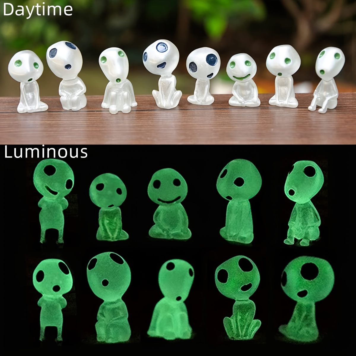Aquarium Plant Guide - 暗闇で光るツリーエルフ 10個 | 光る樹脂製ゴーストフィギュア、庭、水槽、ドールハウス、ハロウィン屋外装飾用