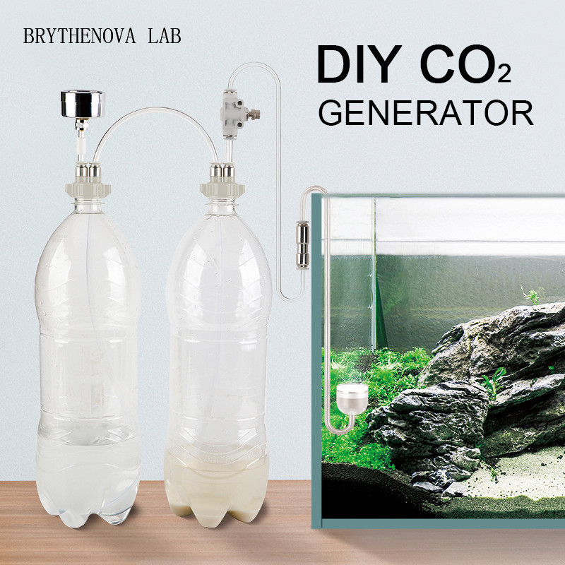 Planted Aquarium Co2 Kit - CO2発生器 水槽用CO2システムキット 発生器バルブボトル 反応装置 水槽用モスプラント用