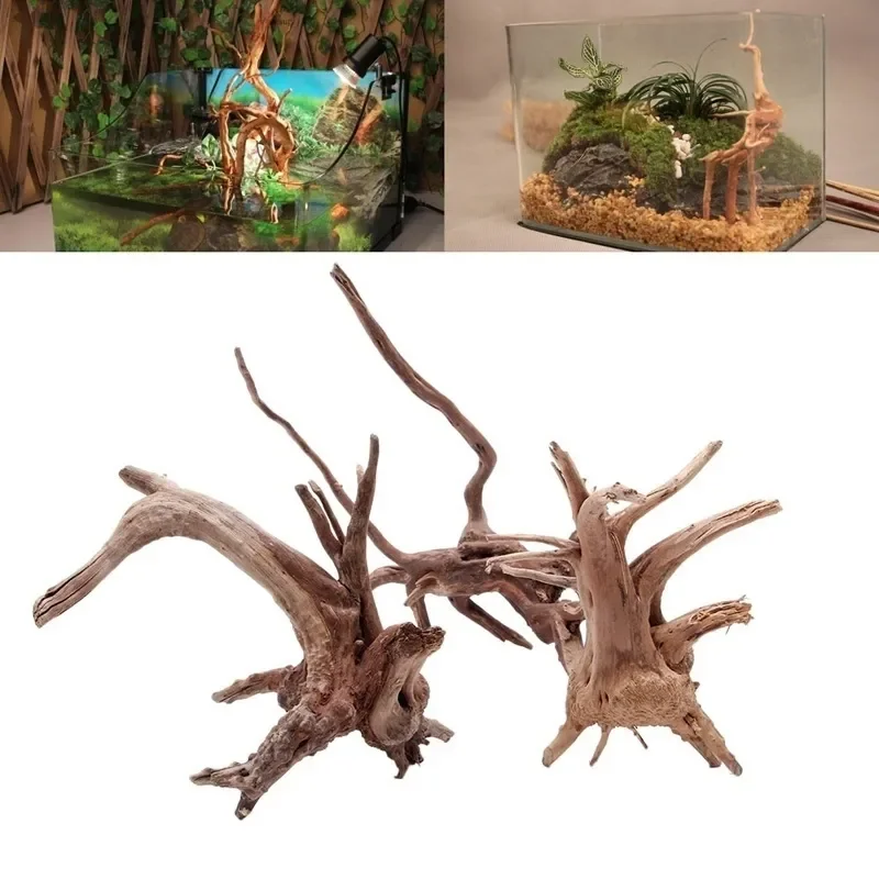 Planted Aquarium Media - 水族館、魚のタンク、爬虫類の根の植物、木の装飾、装飾アクセサリーのための自然な木のトランクの流木
