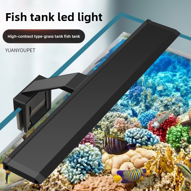 Aquarium Planted Tank Fertilizer - プロ仕様LED水槽ライト - 植物水槽用高輝度クリップ式ランプ、防水カバー付き、フルスペクトル