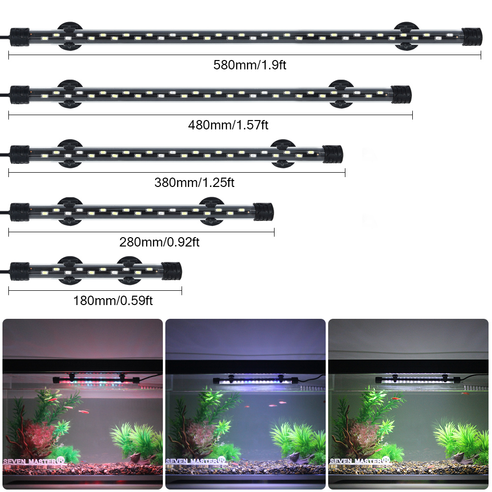 Aquarium Plant Growing - 水族館ライト LED 植物成長ランプ防水水槽ライト 18-58 センチメートル水中水族館の装飾照明 90-260V