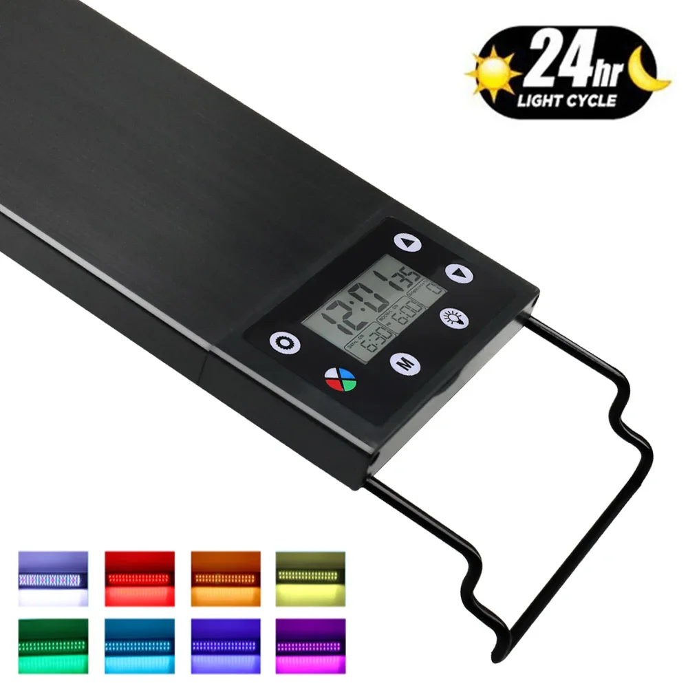 Aquarium Planted Tank Fertilizer - LED水族館ライト,水槽装飾,植物成長ランプ,ip68防水,24 7 75-90cm, 100v-240v