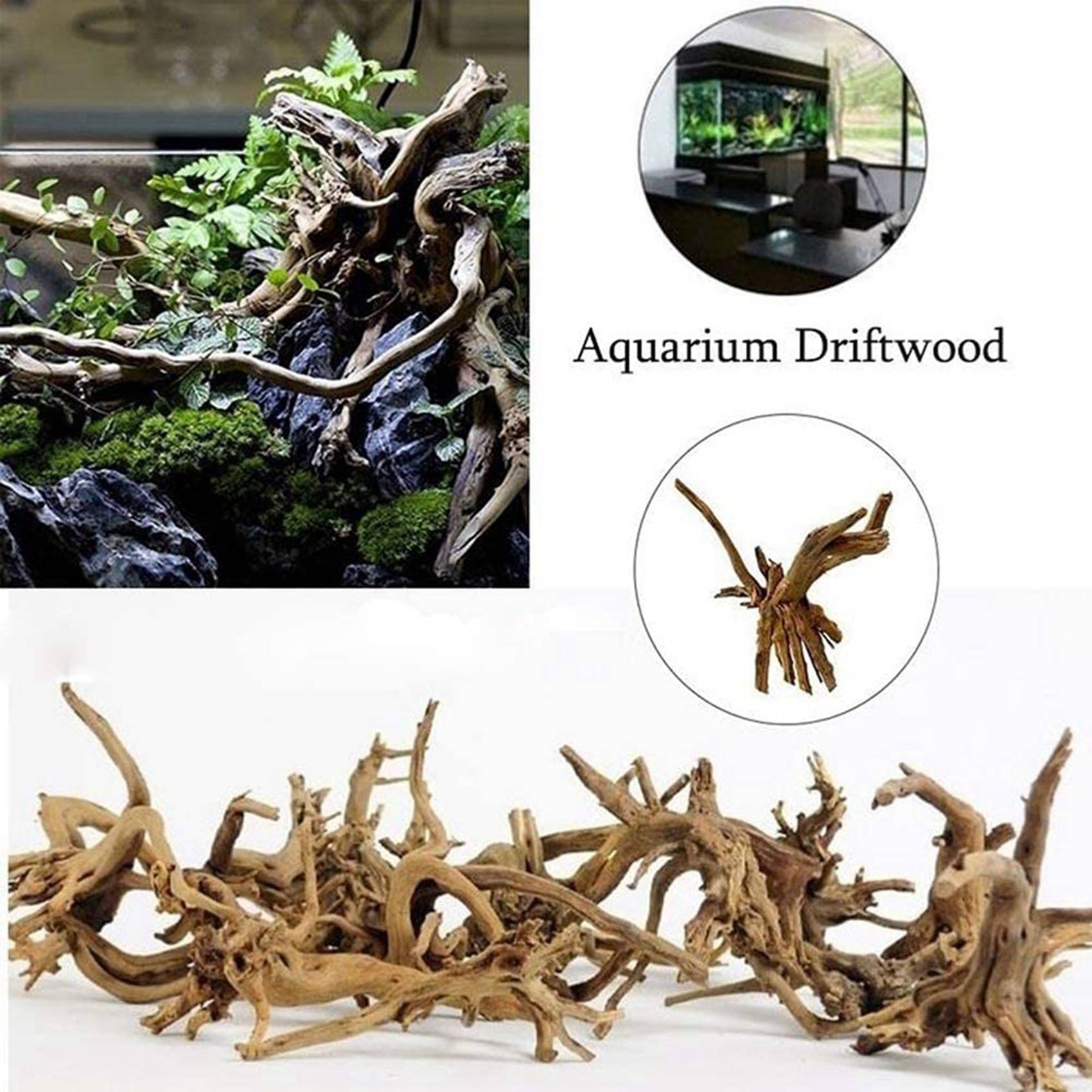 Aquarium Plant Guide - 激安セール-水槽用ミニ流木 天然木枝 魚タンク装飾 爬虫類用木の幹流木 アソート(20個入り)