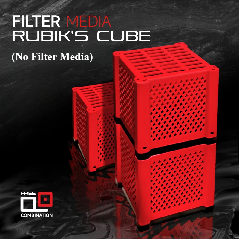Planted Aquarium Media - PVC収納ボックス 魚タンクフィルターメディア プラスチック収納ボックス キューブ型包装箱 水槽アクセサリー（フィルターメディアなし）