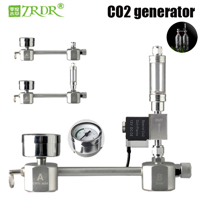 Planted Aquarium Co2 Kit - 水族館CO2レギュレーターシステムキット,バルブ付きCO2ディフューザージェネレーター,バブルアトマイザー,水槽,植物用二酸化炭素