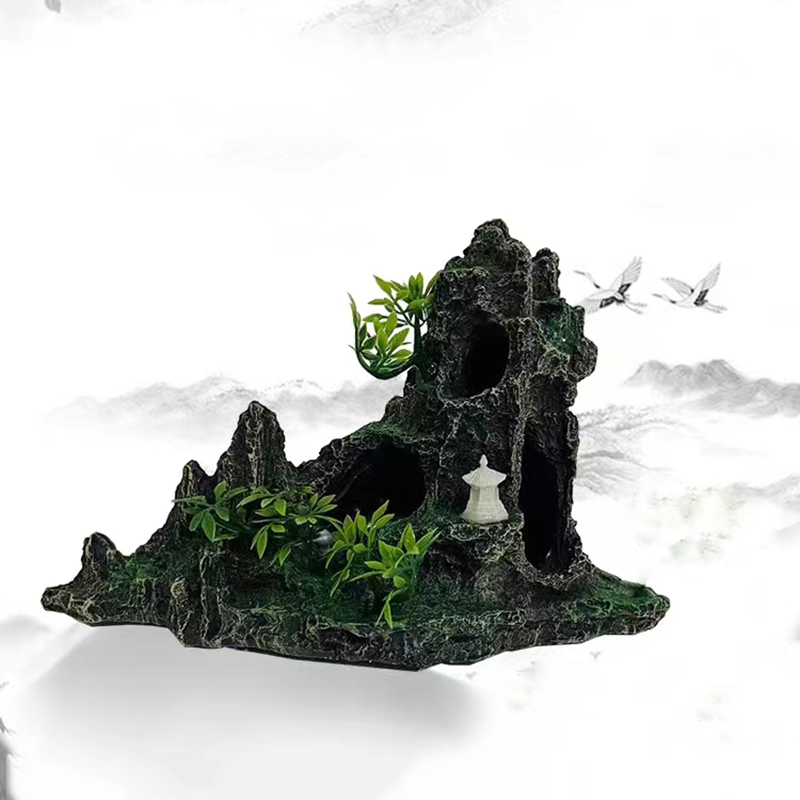 樹脂水族館築山山の装飾人工ビュー岩の洞窟石の木の水槽の装飾ペ - Aquarium Plant Guide のレビューと価格