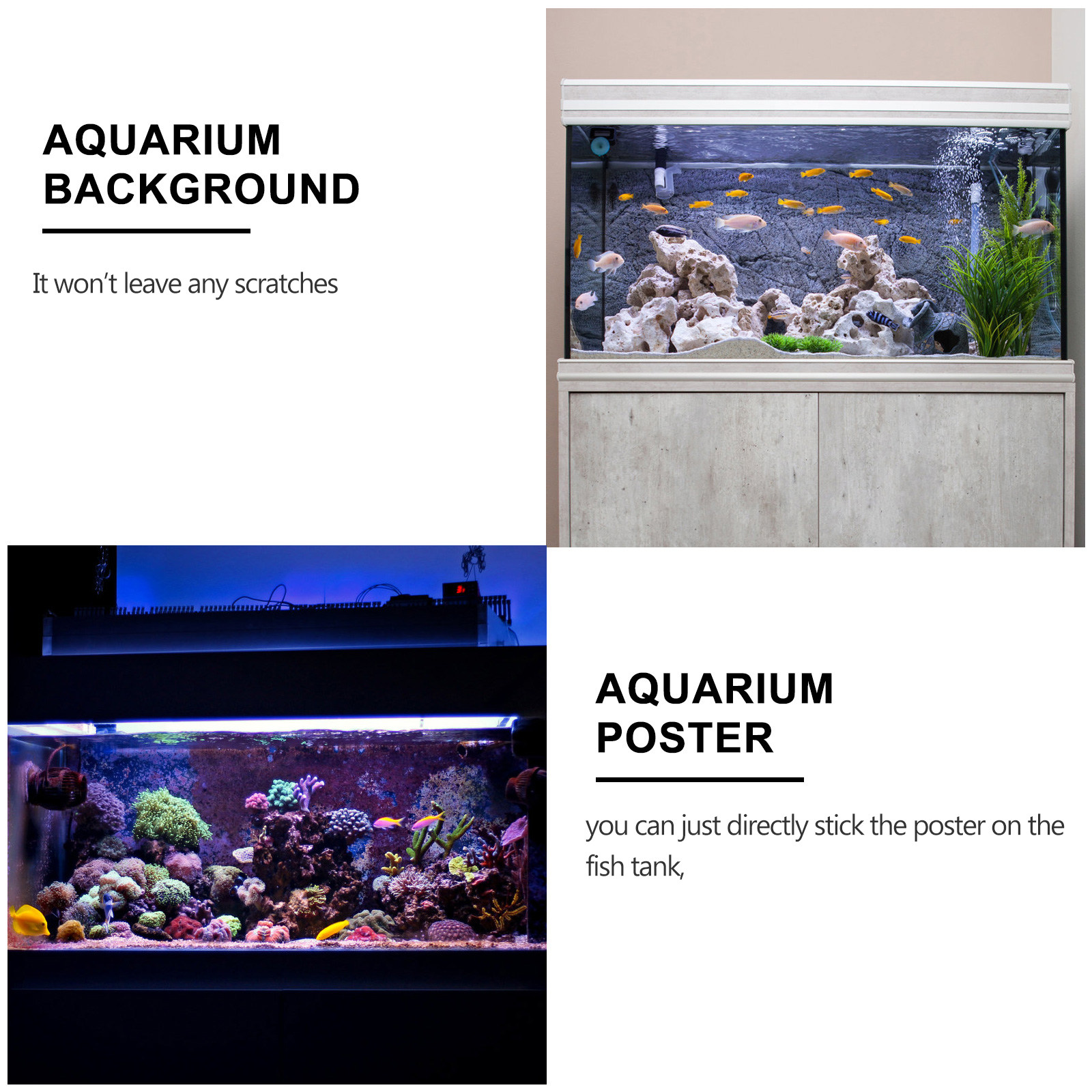 水槽背景ステッカー粘着性水槽ポスター植物壁紙デカール鮮やかな - Planted Aquarium Wallpaper のレビューと価格