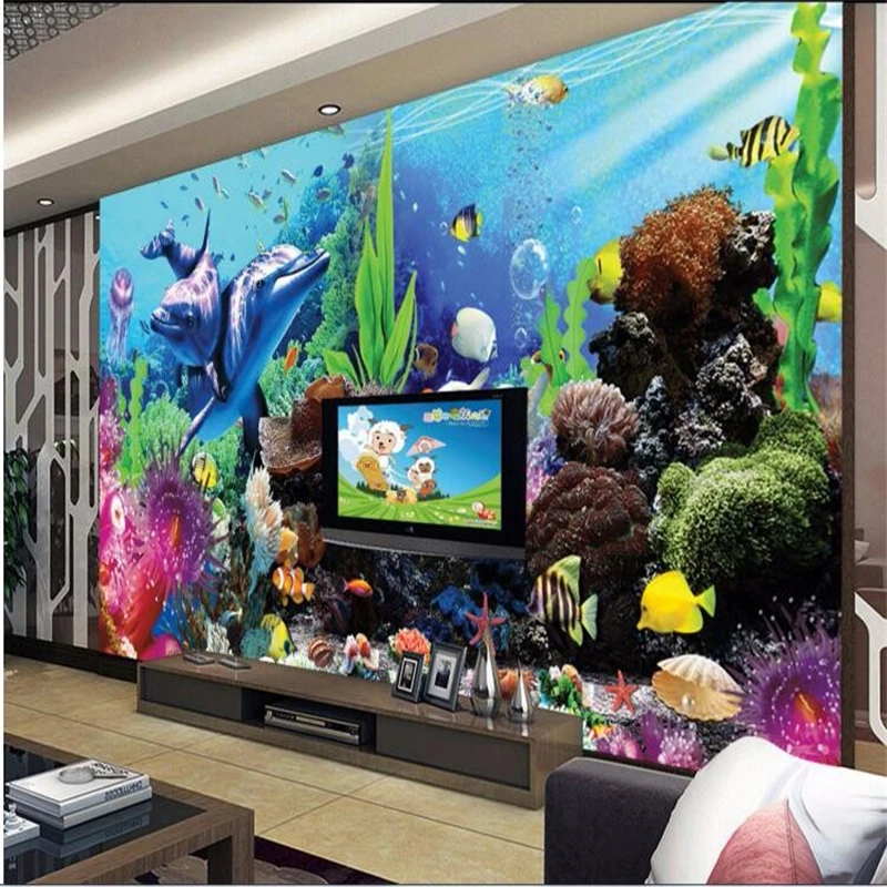 beibehang カスタムテレオ熱帯魚水槽写真 3d 壁壁 - Planted Aquarium Wallpaper のレビューと価格