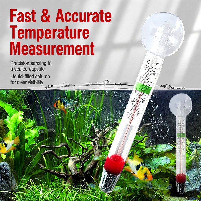 吸盤付き水槽ガラス温度計、高精度水温計（魚水槽、カメ水槽、水 - Planted Aquarium Water Temperature のレビューと価格