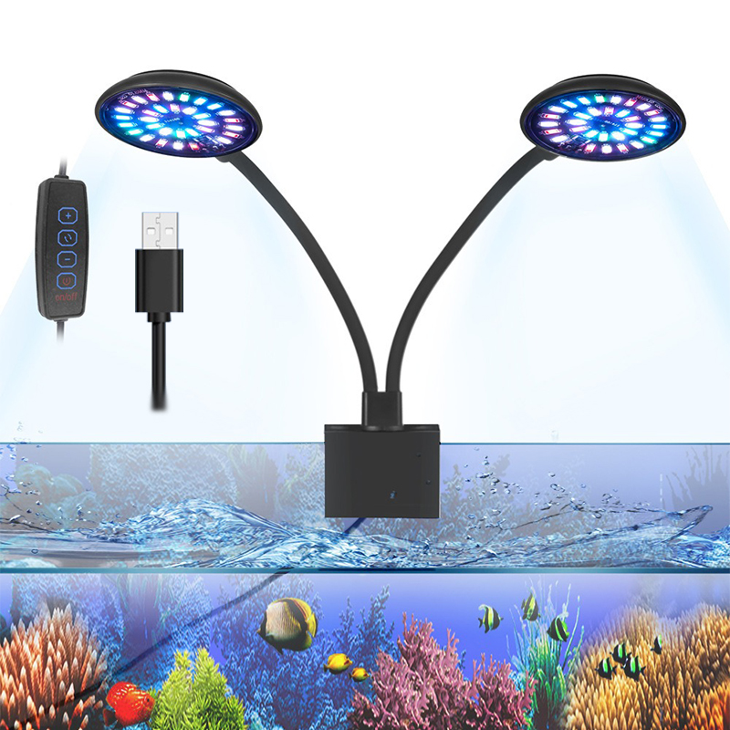 USB 水族館 LED ライト水槽クリップランプフルスペクト - Aquarium Plant Growing のレビューと価格