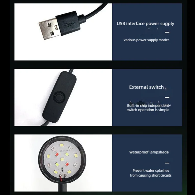 USB LED水槽クリップランプ高透明度明るい補助照明ミニ水 - Aquarium Plant Growing のレビューと価格
