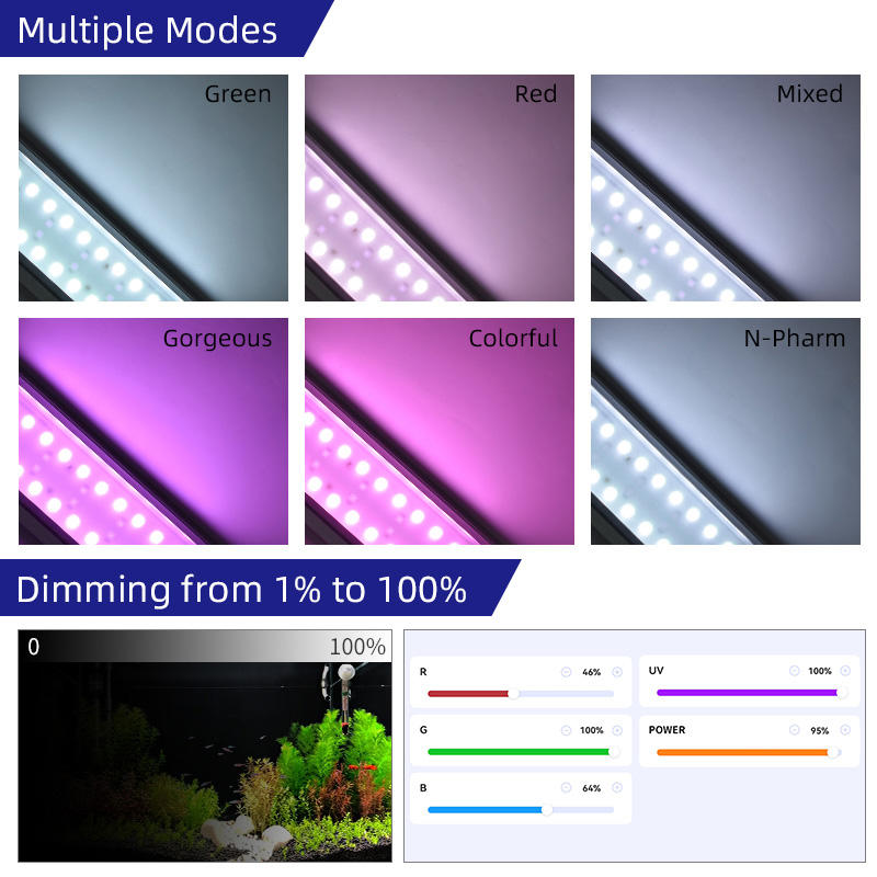 ウィークアクアMシリーズRGB+UV水草ランプBluetoo - Aquarium Plant Growing のレビューと価格